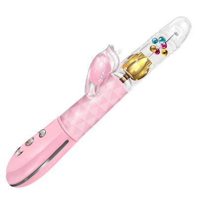 谜姬伸缩震动棒转珠棒 